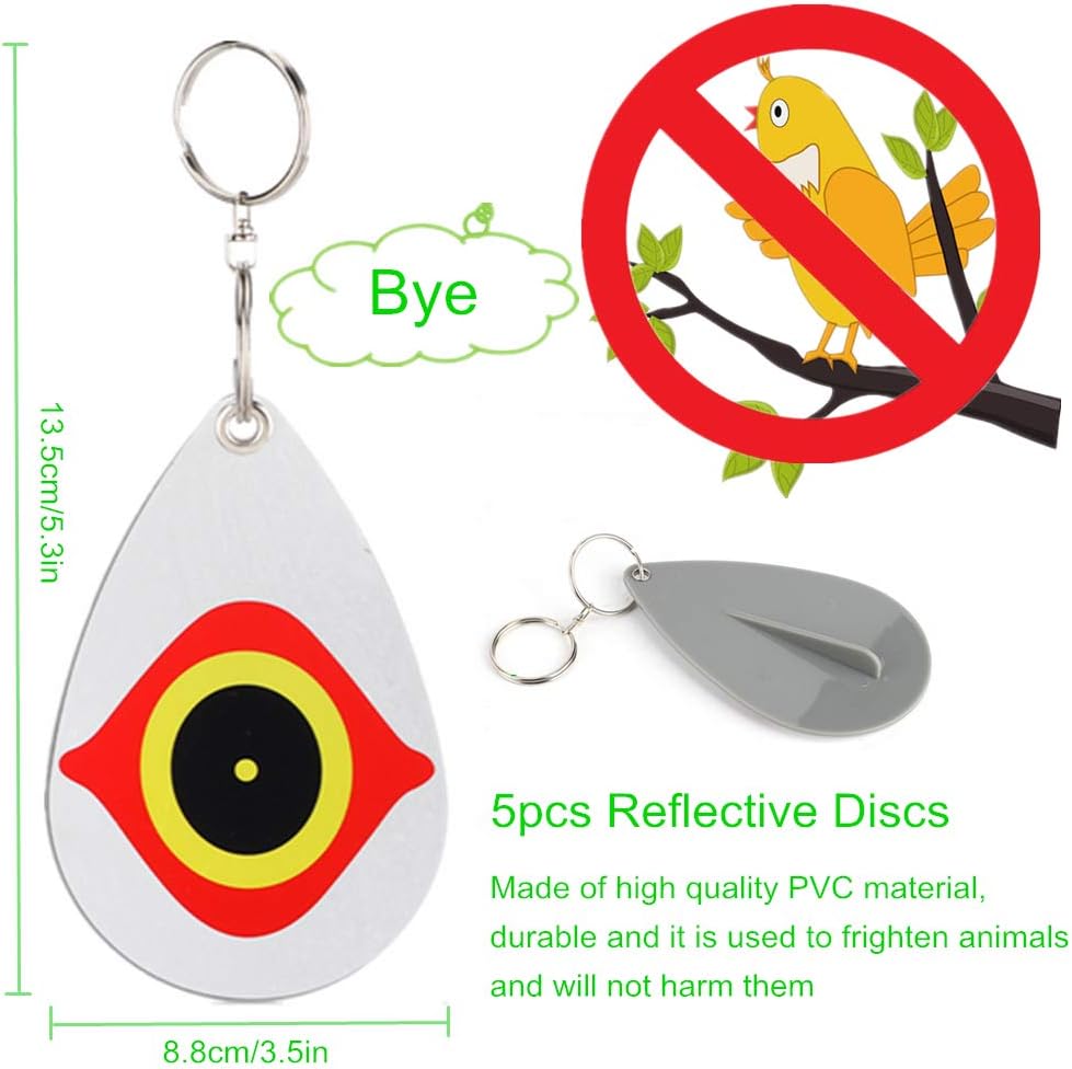 Away Bird Eye Decoy to Bird Scare Device With Hanging Outdoors Reflective Scarer