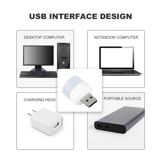 Usb Led Lamp Night Light Mini Portable For Pc And Laptop (5 Pcs Mix Color)