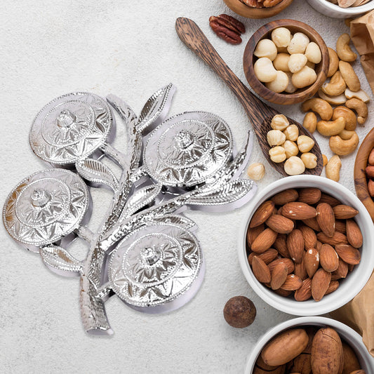 5283 Tree Shape 4 Compartment Mukhwas Dani Serving Tray For Home Kitchen Use