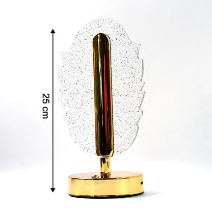 Elegant Feather Shape Crystal Table Lamp (1 Pc)