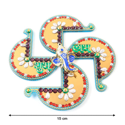 Religious Golden Swastik Wall Hanging