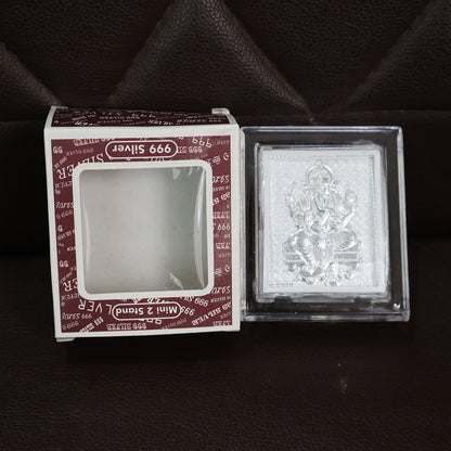 Embossed Silver-Plated Lord Ganesha Photo Frame  (1 Pc)