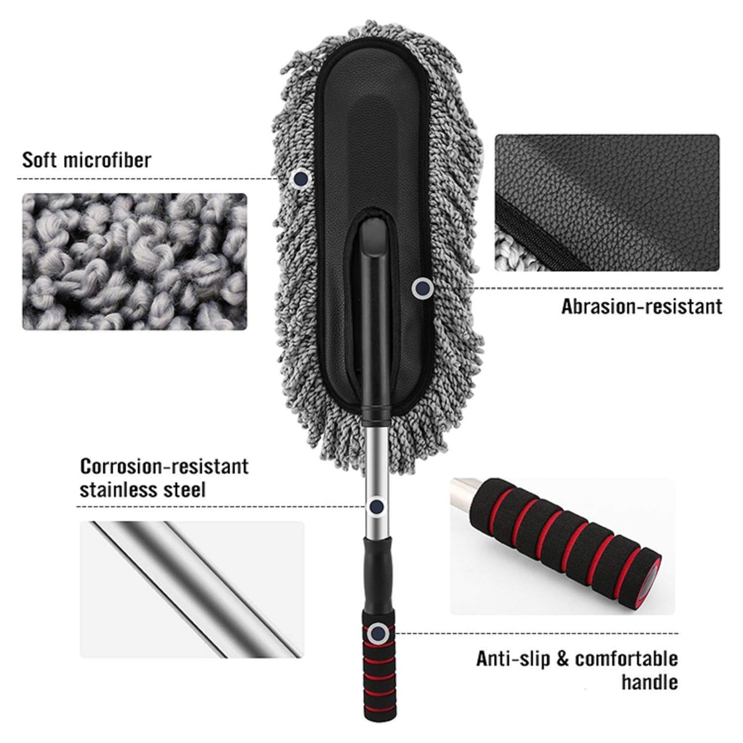 Car Duster Long Retractable soft non-slip handle Multipurpose Microfiber Wash Brush Vehicle Interior And Exterior Cleaning Kit With For Car