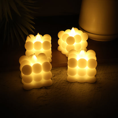 Led Flameless Cube Decorative Candles (24 Pc)