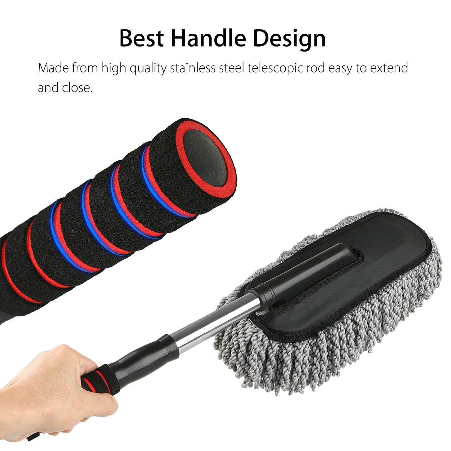 Car Duster Long Retractable soft non-slip handle Multipurpose Microfiber Wash Brush Vehicle Interior And Exterior Cleaning Kit With For Car