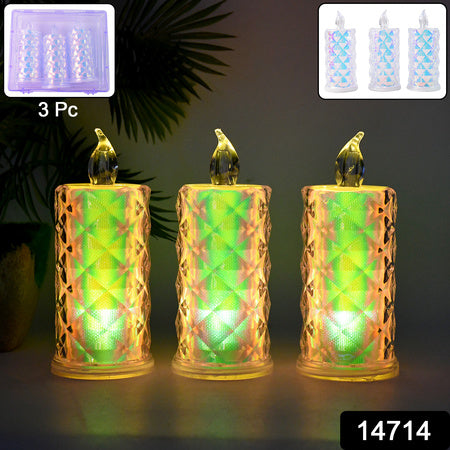 Led Flameless Decorative Candle Lights (3 Pc  Set)