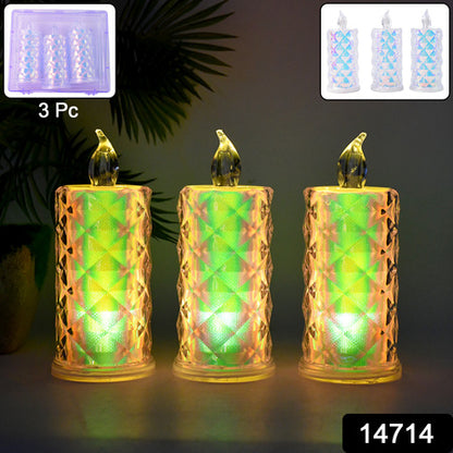 Led Flameless Decorative Candle Lights (3 Pc  Set)