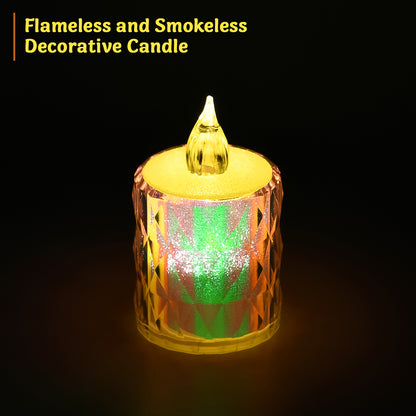 24 Pc Flameless And Smokeless Decorative Melting Candles Led Tea Light Candle Flickering Electronic Candle