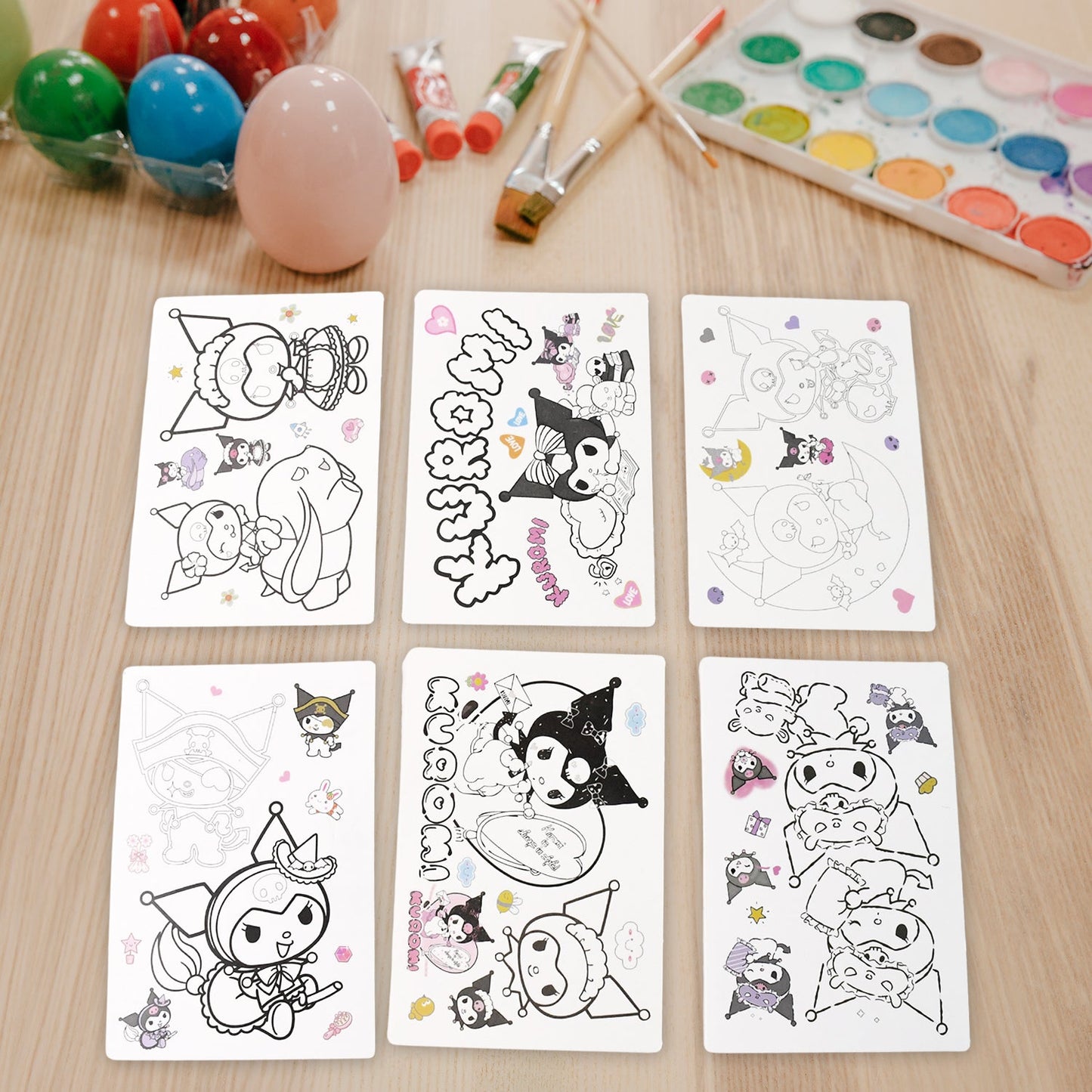 Coloring Book for Kids 6 Sheets with 6 Colorful Markers  (1 Set)