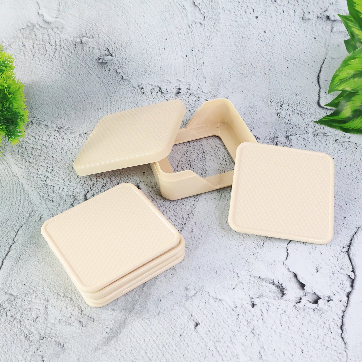 Ganesh Premium Square Coasters with Storage Box (6 Pc / Set)