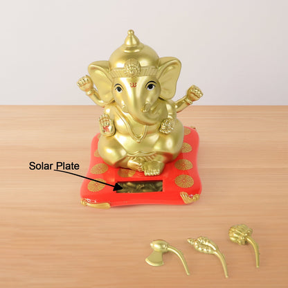 Decorative Religious Large Lord Ganesha Idol with Solar-Powered Base (1 Pc)