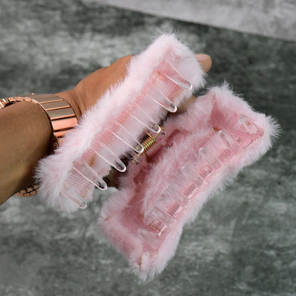 Winter Style Faux Fur Hair Clip