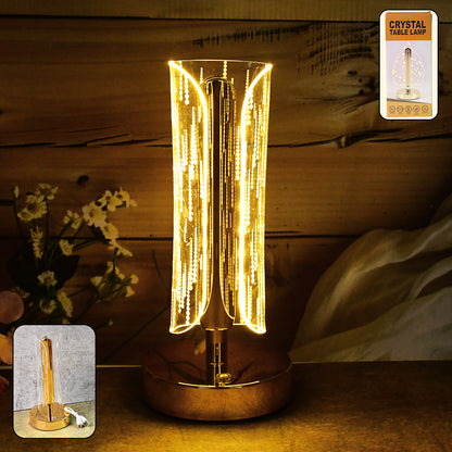 Luxury Tall Cylinder Shape Crystal Table Lamp (1 Pc)