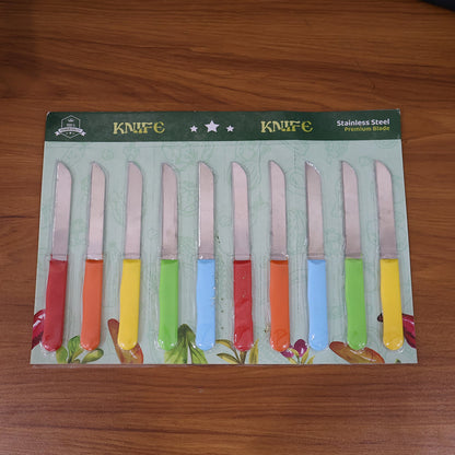 Premium Quality Stainless Steel Handle Plain Knife (10 Pc / 1 Set)