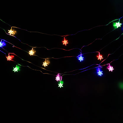 Multicolor LED Decorative String Light with Star-Shaped Covers (8 Meter)