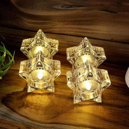 Flameless Star-shaped Led Candles (6 Pc  Set)