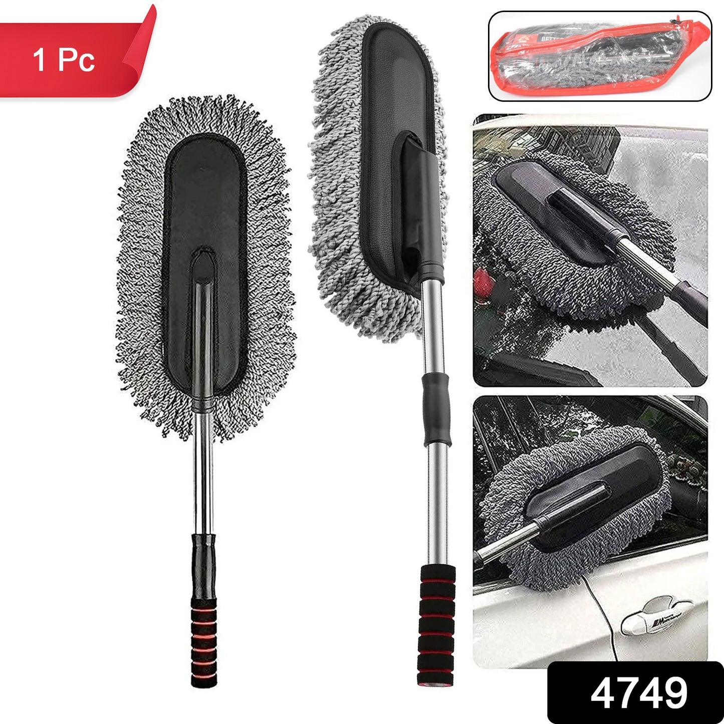 Car Duster Long Retractable soft non-slip handle Multipurpose Microfiber Wash Brush Vehicle Interior And Exterior Cleaning Kit With For Car