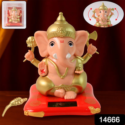 Solar-powered Dancing Ganesha Idol  Decorative Lord Ganpati Showpiece With Movement