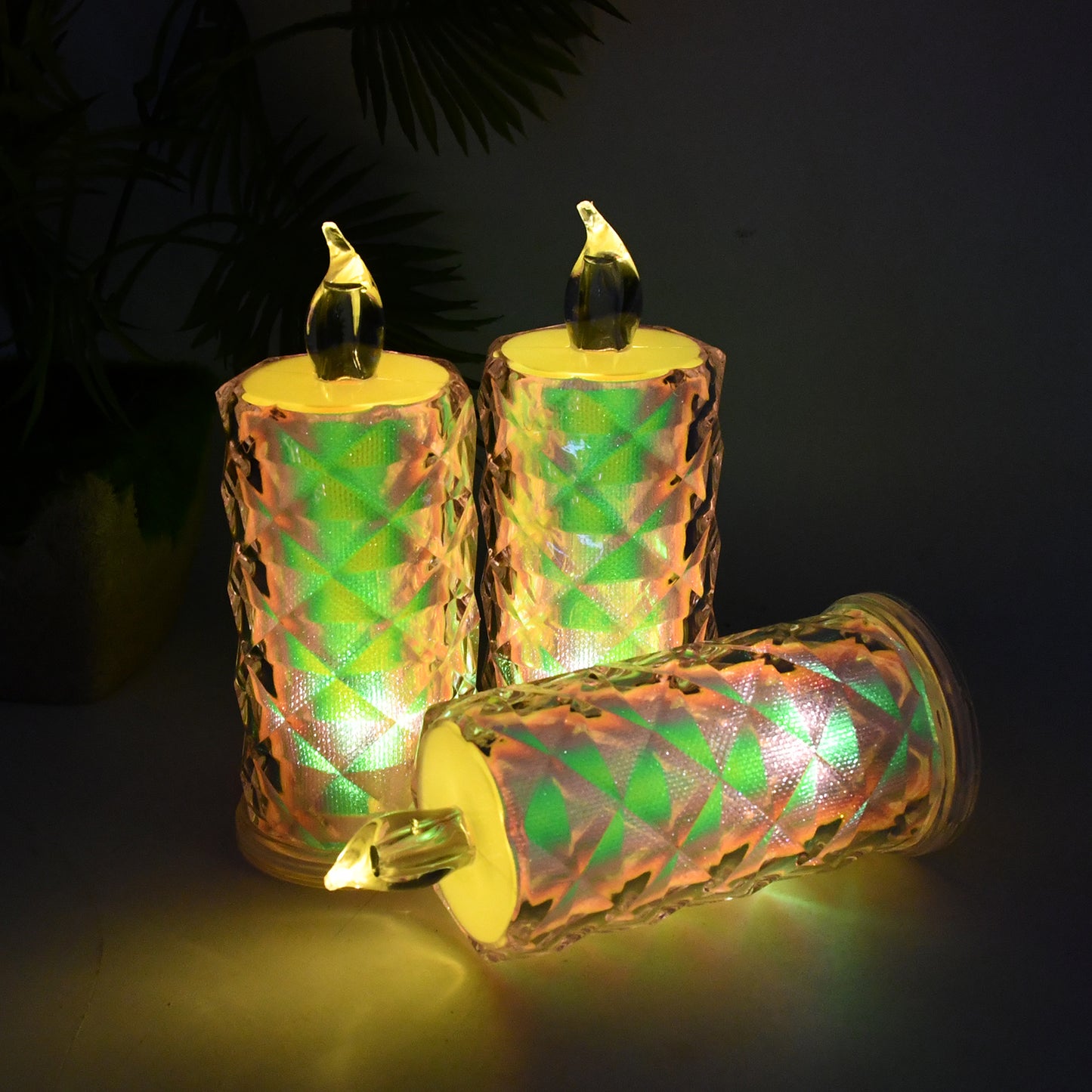 Led Flameless Decorative Candle Lights (3 Pc  Set)