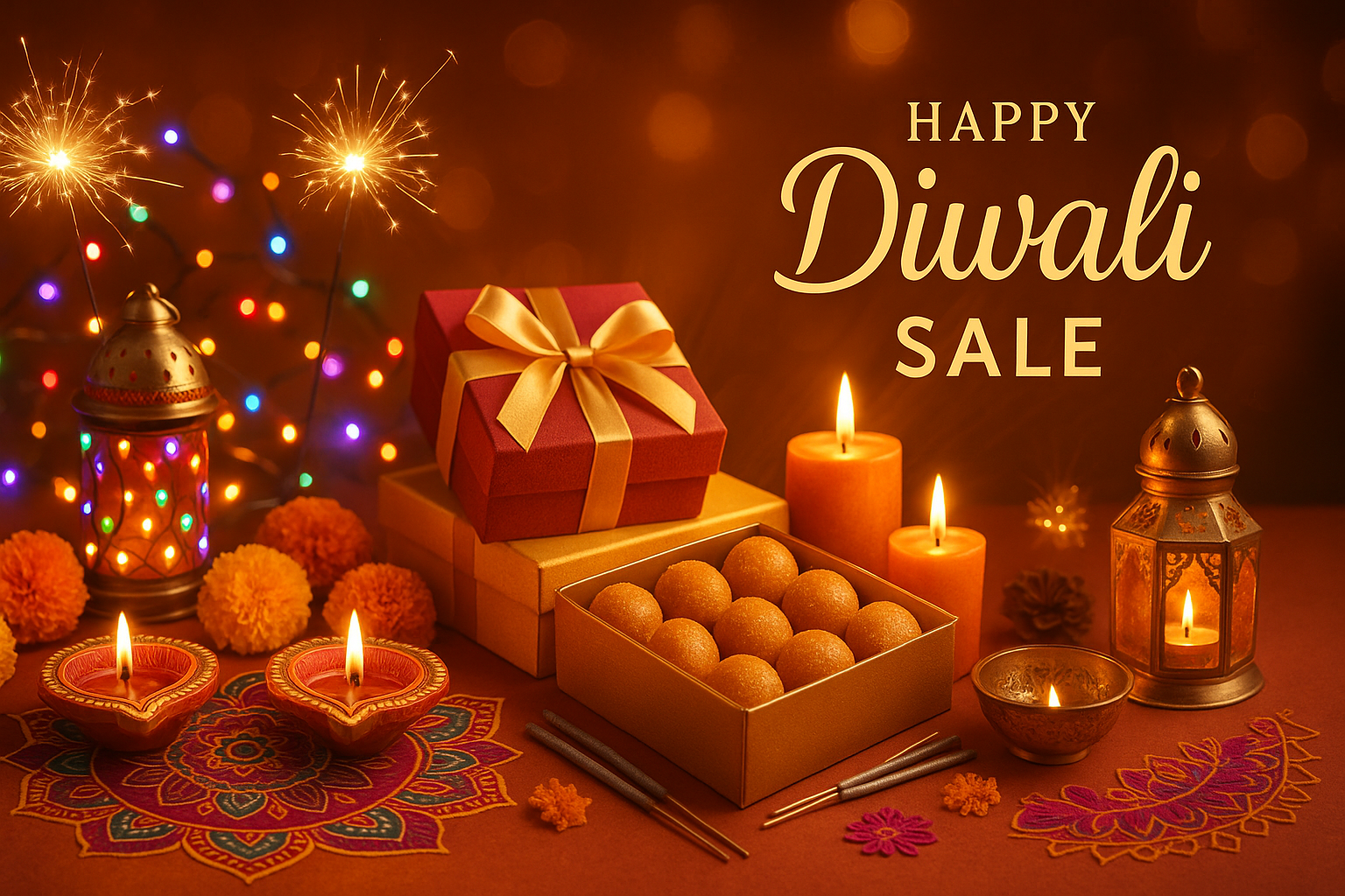 DIWALI BANNER  SHOWING DIWALI TREANDING ITEMS LIKE LIGHTING AND WHICH ITEMS WAS TREANDING NOW 