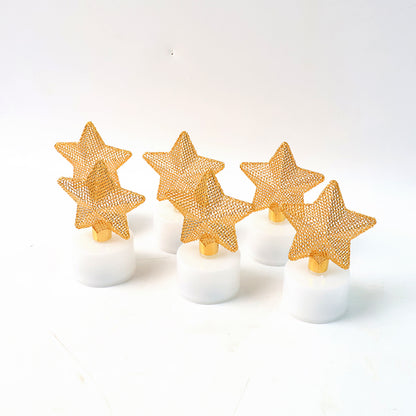 Set Of 6 Decorative Led Star Candles