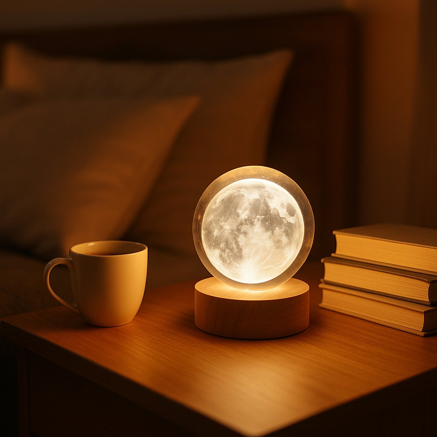 3d Crystal Ball Lamps With Base  (1 Pc)