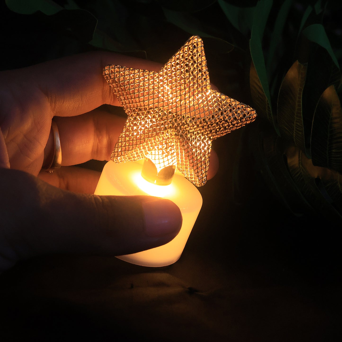 Set Of 12 Decorative Led Star Candles