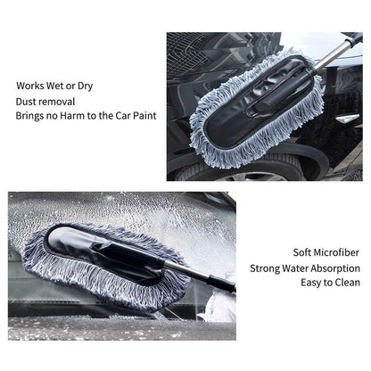 Car Duster Long Retractable soft non-slip handle Multipurpose Microfiber Wash Brush Vehicle Interior And Exterior Cleaning Kit With For Car