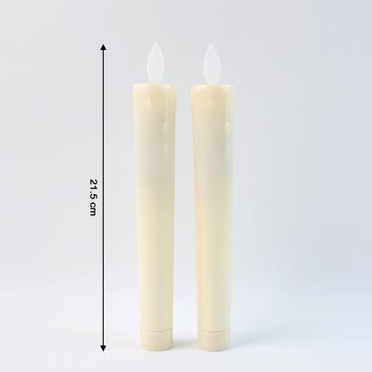 Set Of 2 Led Flameless Taper Candles