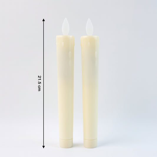 Set Of 2 Led Flameless Taper Candles