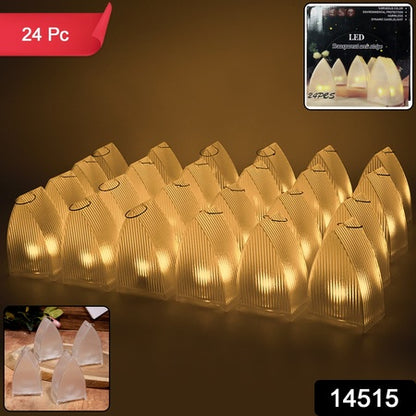 Transparent Decorative Led Candle Lights (24 Pc)