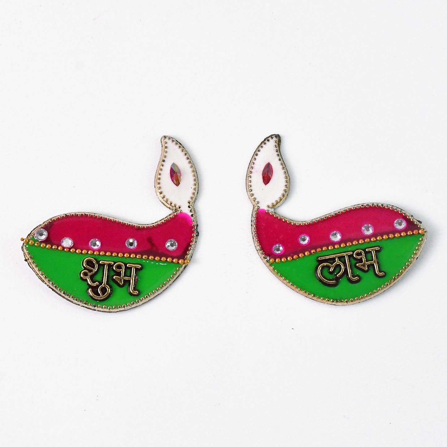 Shubh Labh Diya Shaped Wall Hangings (2 Pc)