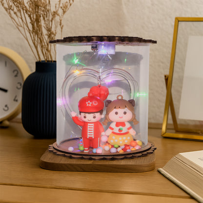 Cute Led Light Figurine Snow Globe (1 Pc)