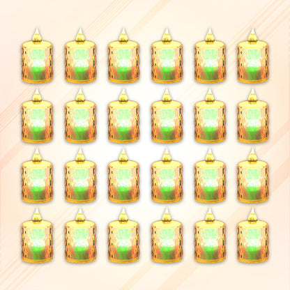 24 Pc Flameless And Smokeless Decorative Melting Candles Led Tea Light Candle Flickering Electronic Candle