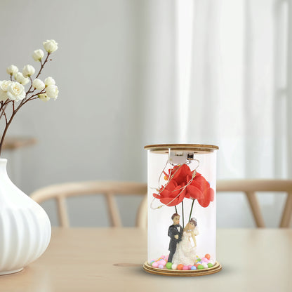 Wedding Couple With Led Rose Lamp (1 Pc)