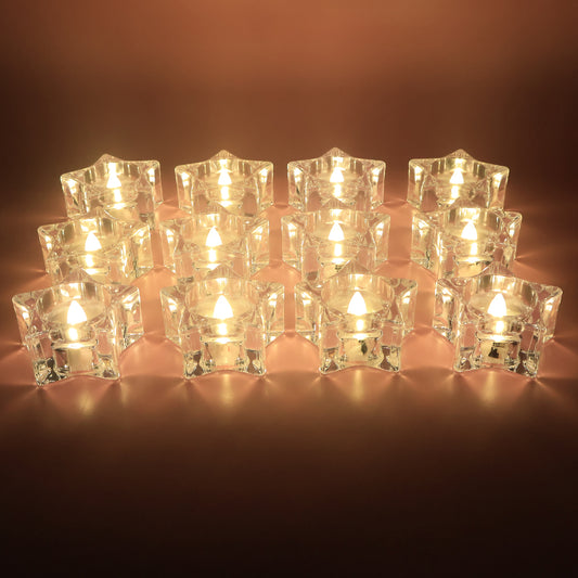 Set Of 12 Led Crystal-effect Flameless Smokeless Candles